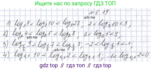 Алгебра, 11 класс Учебник, авторы: Мерзляк Аркадий Григорьевич, Номировский Дмитрий Анатольевич, Полонский Виталий Борисович, Якир Михаил Семёнович, издательство Просвещение, Москва, 2016, страница 42, номер 5.19, Решение