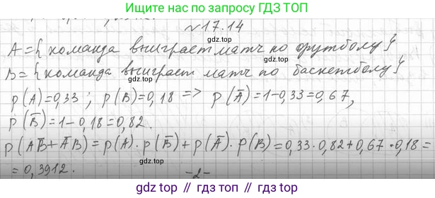Алгебра, 11 класс Учебник, авторы: Мерзляк Аркадий Григорьевич, Номировский Дмитрий Анатольевич, Полонский Виталий Борисович, Якир Михаил Семёнович, издательство Просвещение, Москва, 2016, страница 149, номер 17.14, Решение
