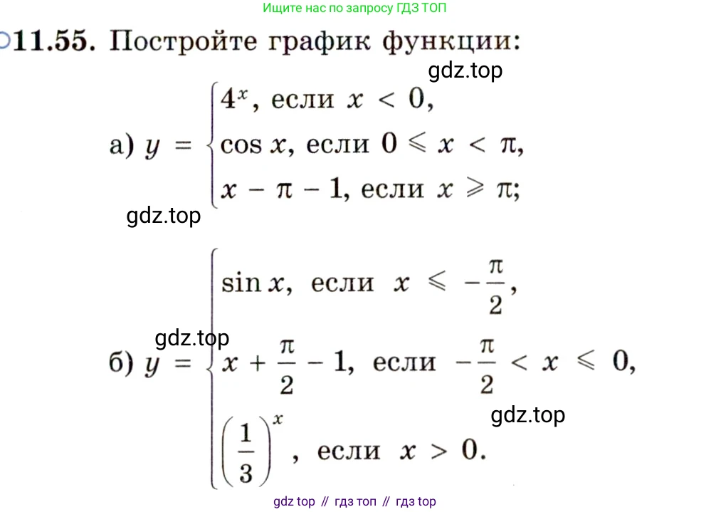 ГДЗ Алгебра, 11 класс Учебник, авторы: Мордкович Александр Григорьевич, Семенов Павел Владимирович, издательство Мнемозина, Москва, 2019, Часть 2, страница 69, номер 11.55, Условие