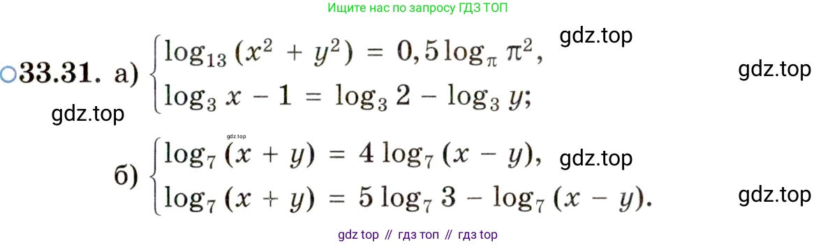 ГДЗ Алгебра, 11 класс Учебник, авторы: Мордкович Александр Григорьевич, Семенов Павел Владимирович, издательство Мнемозина, Москва, 2019, Часть 2, страница 213, номер 33.31, Условие