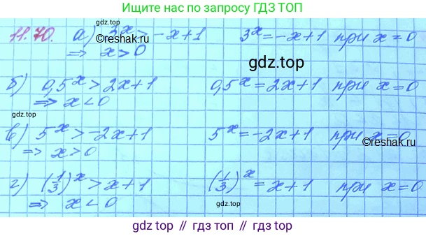 ГДЗ Алгебра, 11 класс Учебник, авторы: Мордкович Александр Григорьевич, Семенов Павел Владимирович, издательство Мнемозина, Москва, 2019, Часть 2, страница 71, номер 11.70, Решение 3