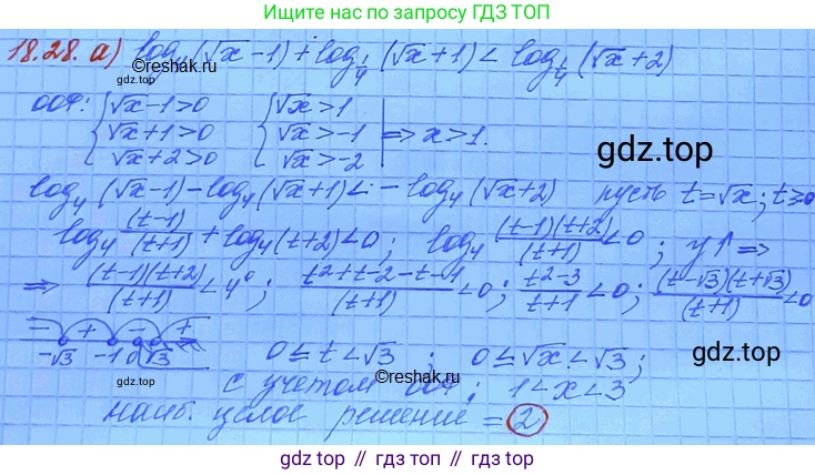 ГДЗ Алгебра, 11 класс Учебник, авторы: Мордкович Александр Григорьевич, Семенов Павел Владимирович, издательство Мнемозина, Москва, 2019, Часть 2, страница 115, номер 18.28, Решение 3