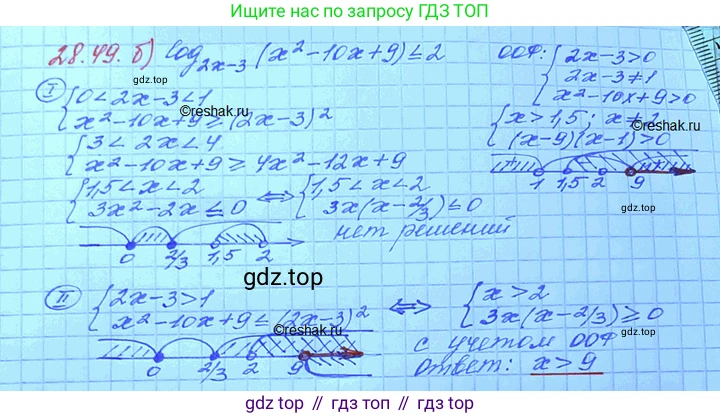 ГДЗ Алгебра, 11 класс Учебник, авторы: Мордкович Александр Григорьевич, Семенов Павел Владимирович, издательство Мнемозина, Москва, 2019, Часть 2, страница 179, номер 28.49, Решение 3 (продолжение 2)