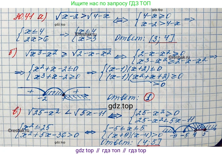 ГДЗ Алгебра, 11 класс Учебник, авторы: Мордкович Александр Григорьевич, Семенов Павел Владимирович, издательство Мнемозина, Москва, 2019, Часть 2, страница 195, номер 30.41, Решение 3