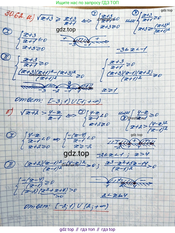 ГДЗ Алгебра, 11 класс Учебник, авторы: Мордкович Александр Григорьевич, Семенов Павел Владимирович, издательство Мнемозина, Москва, 2019, Часть 2, страница 198, номер 30.62, Решение 3