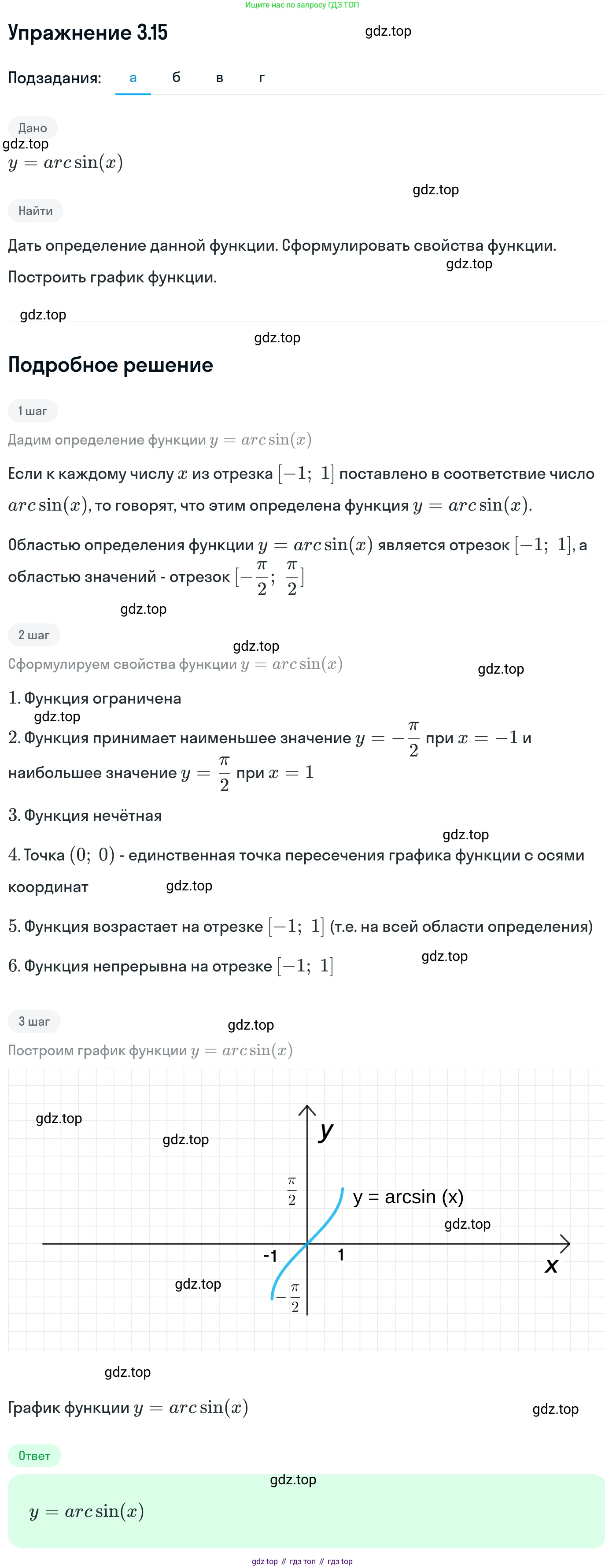 ГДЗ Алгебра, 11 класс Учебник, авторы: Никольский Сергей Михайлович, Потапов Михаил Константинович, Решетников Николай Николаевич, Шевкин Александр Владимирович, издательство Просвещение, Москва, 2014, голубого цвета, страница 84, номер 3.15, Решение 1