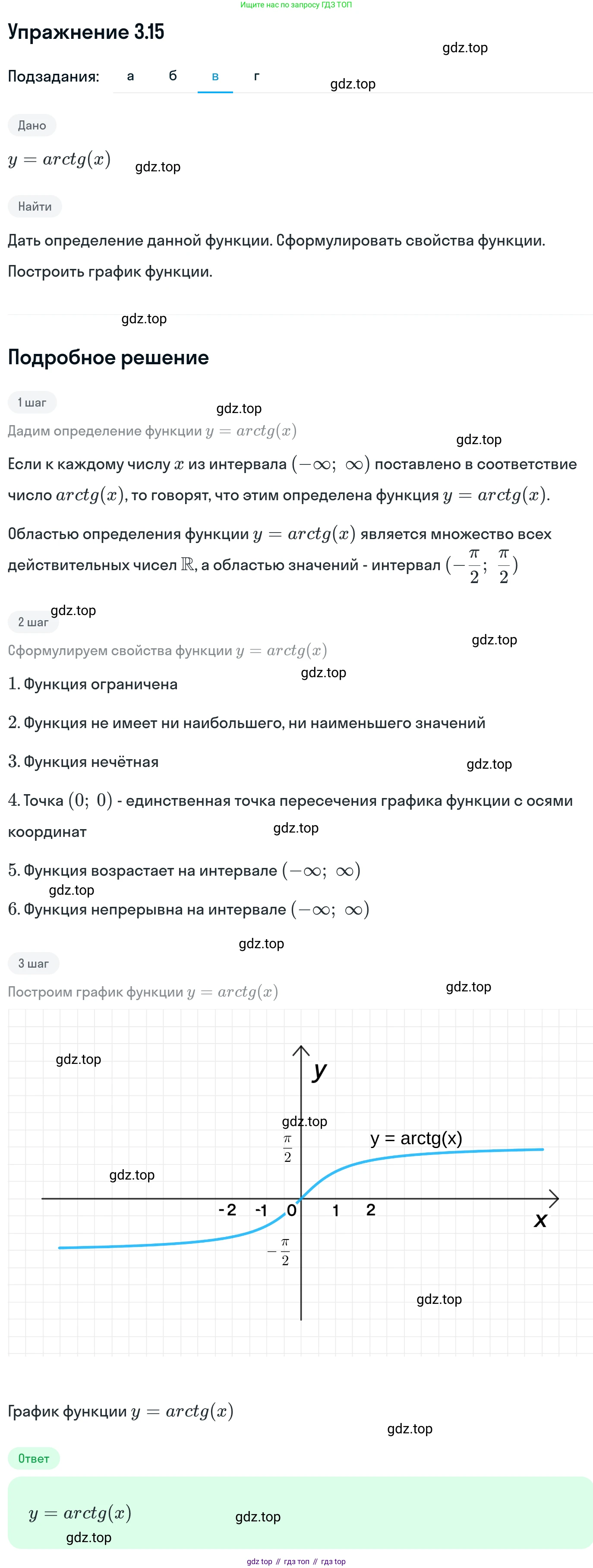 ГДЗ Алгебра, 11 класс Учебник, авторы: Никольский Сергей Михайлович, Потапов Михаил Константинович, Решетников Николай Николаевич, Шевкин Александр Владимирович, издательство Просвещение, Москва, 2014, голубого цвета, страница 84, номер 3.15, Решение 1 (продолжение 3)