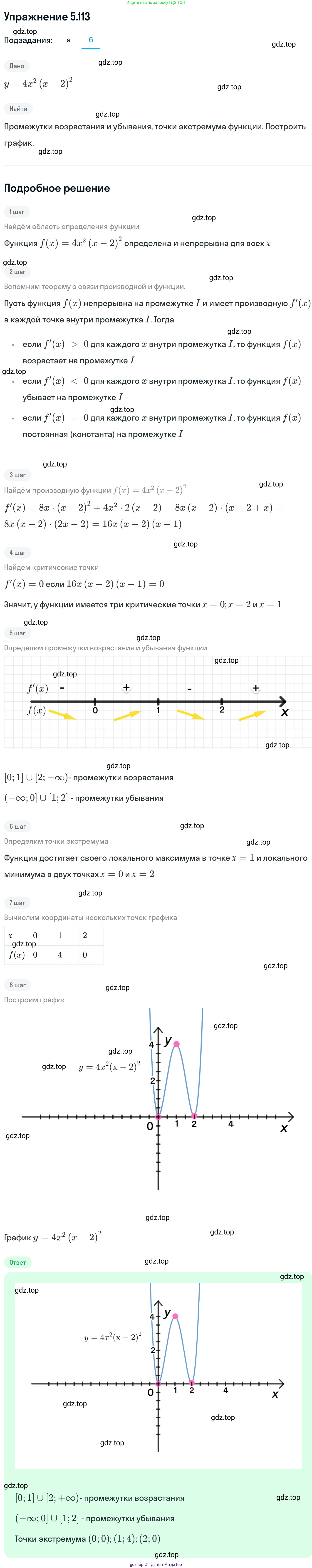 ГДЗ Алгебра, 11 класс Учебник, авторы: Никольский Сергей Михайлович, Потапов Михаил Константинович, Решетников Николай Николаевич, Шевкин Александр Владимирович, издательство Просвещение, Москва, 2014, голубого цвета, страница 161, номер 5.113, Решение 1 (продолжение 2)