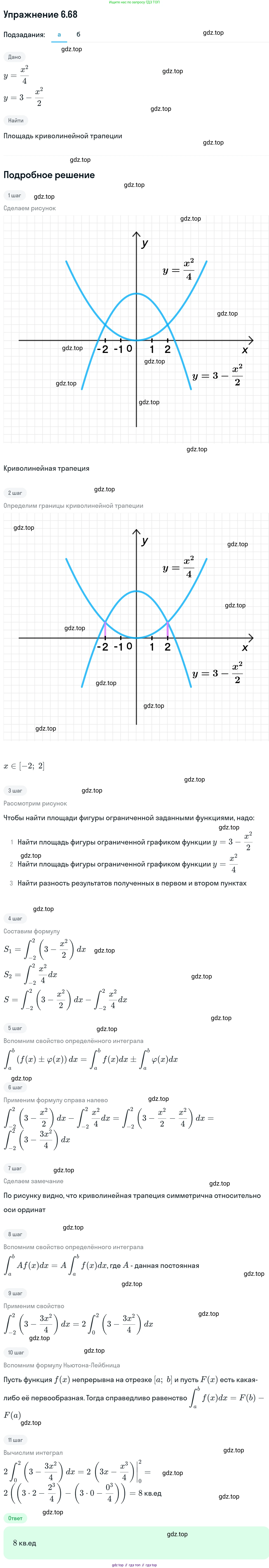 ГДЗ Алгебра, 11 класс Учебник, авторы: Никольский Сергей Михайлович, Потапов Михаил Константинович, Решетников Николай Николаевич, Шевкин Александр Владимирович, издательство Просвещение, Москва, 2014, голубого цвета, страница 195, номер 6.68, Решение 1