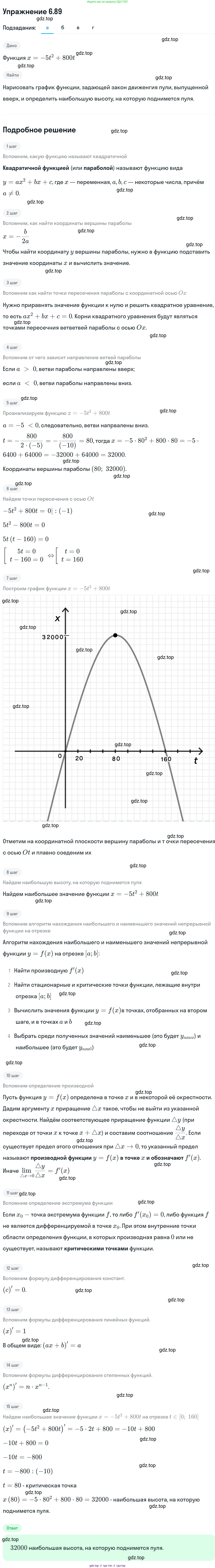 ГДЗ Алгебра, 11 класс Учебник, авторы: Никольский Сергей Михайлович, Потапов Михаил Константинович, Решетников Николай Николаевич, Шевкин Александр Владимирович, издательство Просвещение, Москва, 2014, голубого цвета, страница 211, номер 6.89, Решение 1