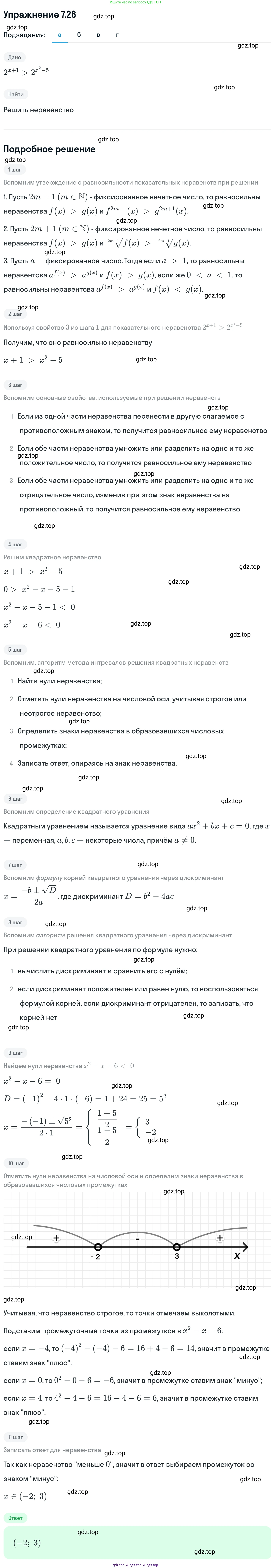 ГДЗ Алгебра, 11 класс Учебник, авторы: Никольский Сергей Михайлович, Потапов Михаил Константинович, Решетников Николай Николаевич, Шевкин Александр Владимирович, издательство Просвещение, Москва, 2014, голубого цвета, страница 224, номер 7.26, Решение 1