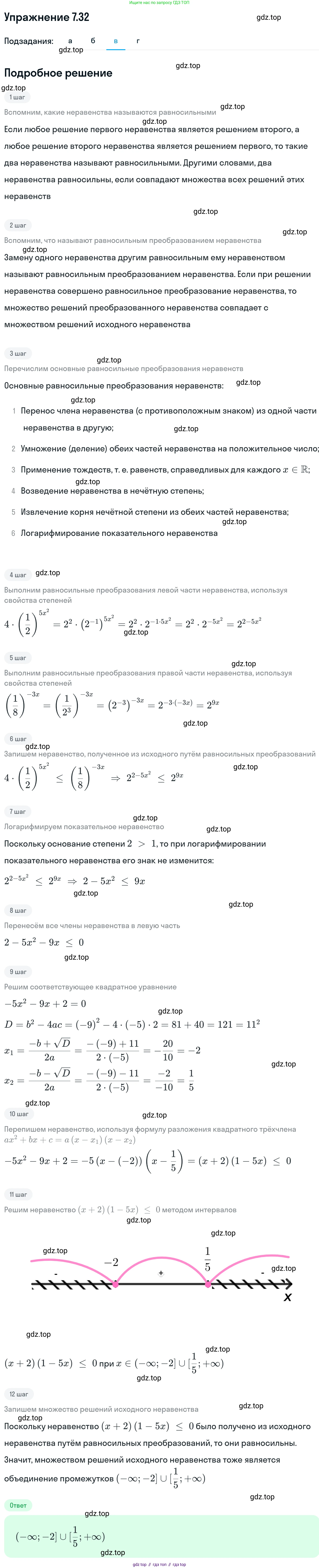 ГДЗ Алгебра, 11 класс Учебник, авторы: Никольский Сергей Михайлович, Потапов Михаил Константинович, Решетников Николай Николаевич, Шевкин Александр Владимирович, издательство Просвещение, Москва, 2014, голубого цвета, страница 225, номер 7.32, Решение 1 (продолжение 3)