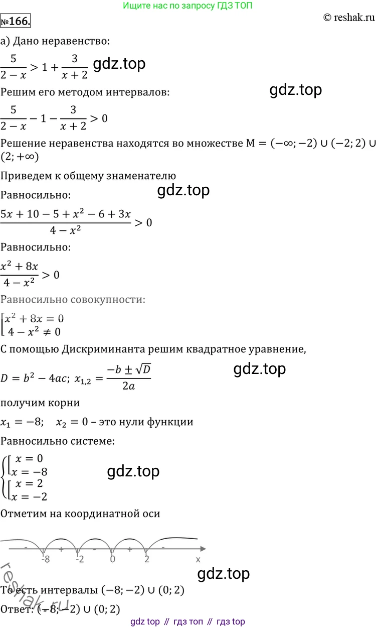 ГДЗ Алгебра, 11 класс Учебник, авторы: Никольский Сергей Михайлович, Потапов Михаил Константинович, Решетников Николай Николаевич, Шевкин Александр Владимирович, издательство Просвещение, Москва, 2014, голубого цвета, страница 424, номер 166, Решение 2