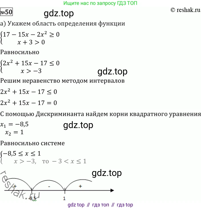 ГДЗ Алгебра, 11 класс Учебник, авторы: Никольский Сергей Михайлович, Потапов Михаил Константинович, Решетников Николай Николаевич, Шевкин Александр Владимирович, издательство Просвещение, Москва, 2014, голубого цвета, страница 415, номер 50, Решение 2