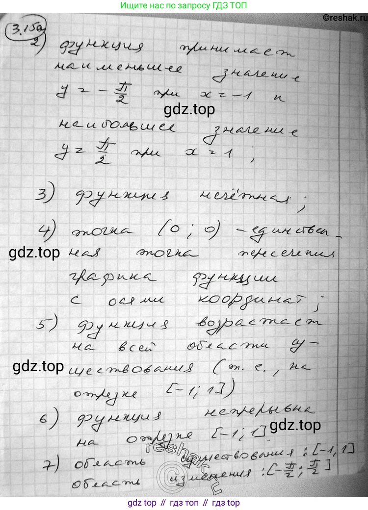 ГДЗ Алгебра, 11 класс Учебник, авторы: Никольский Сергей Михайлович, Потапов Михаил Константинович, Решетников Николай Николаевич, Шевкин Александр Владимирович, издательство Просвещение, Москва, 2014, голубого цвета, страница 84, номер 3.15, Решение 2 (продолжение 2)