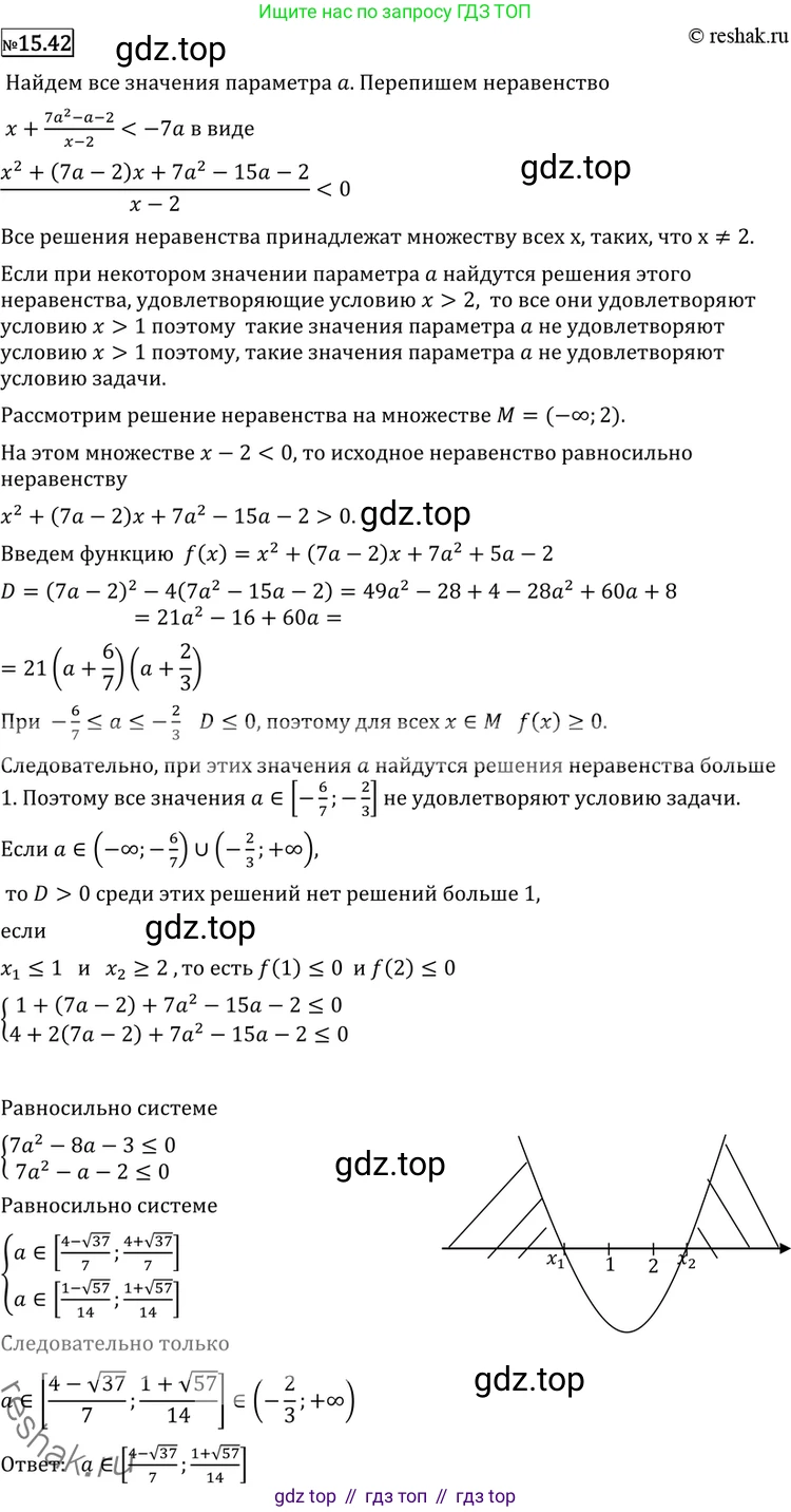 ГДЗ Алгебра, 11 класс Учебник, авторы: Никольский Сергей Михайлович, Потапов Михаил Константинович, Решетников Николай Николаевич, Шевкин Александр Владимирович, издательство Просвещение, Москва, 2014, голубого цвета, страница 373, номер 15.42, Решение 2