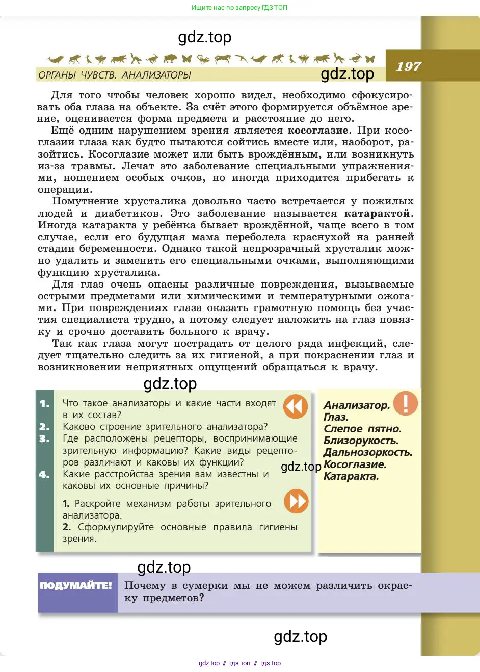 Биология, 8 класс Учебник, авторы: Пасечник Владимир Васильевич, Каменский Андрей Александрович, Швецов Глеб Геннадьевич, издательство Просвещение, Москва, 2019, страница 197