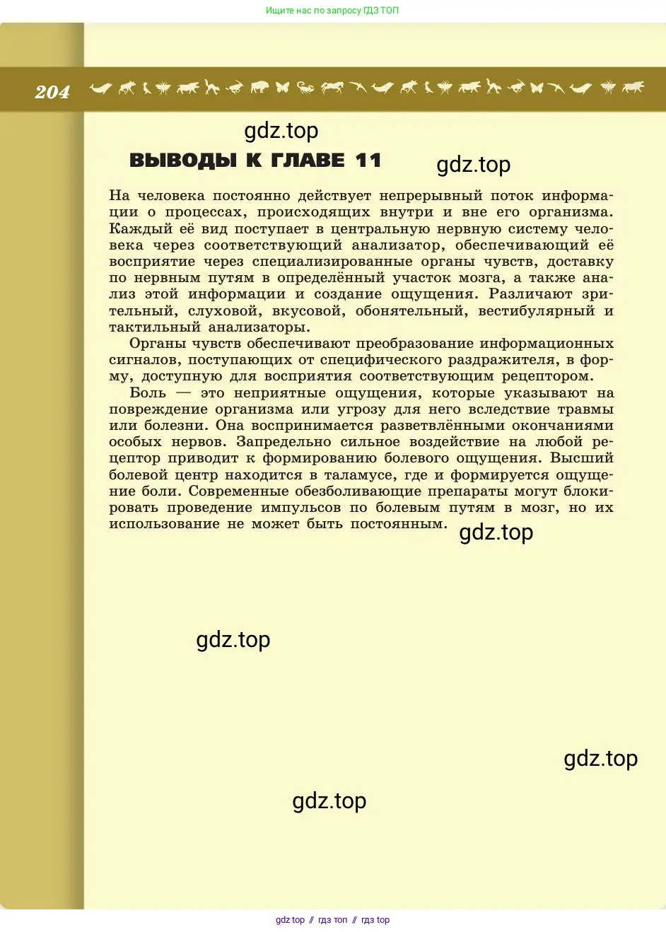 Биология, 8 класс Учебник, авторы: Пасечник Владимир Васильевич, Каменский Андрей Александрович, Швецов Глеб Геннадьевич, издательство Просвещение, Москва, 2019, страница 204
