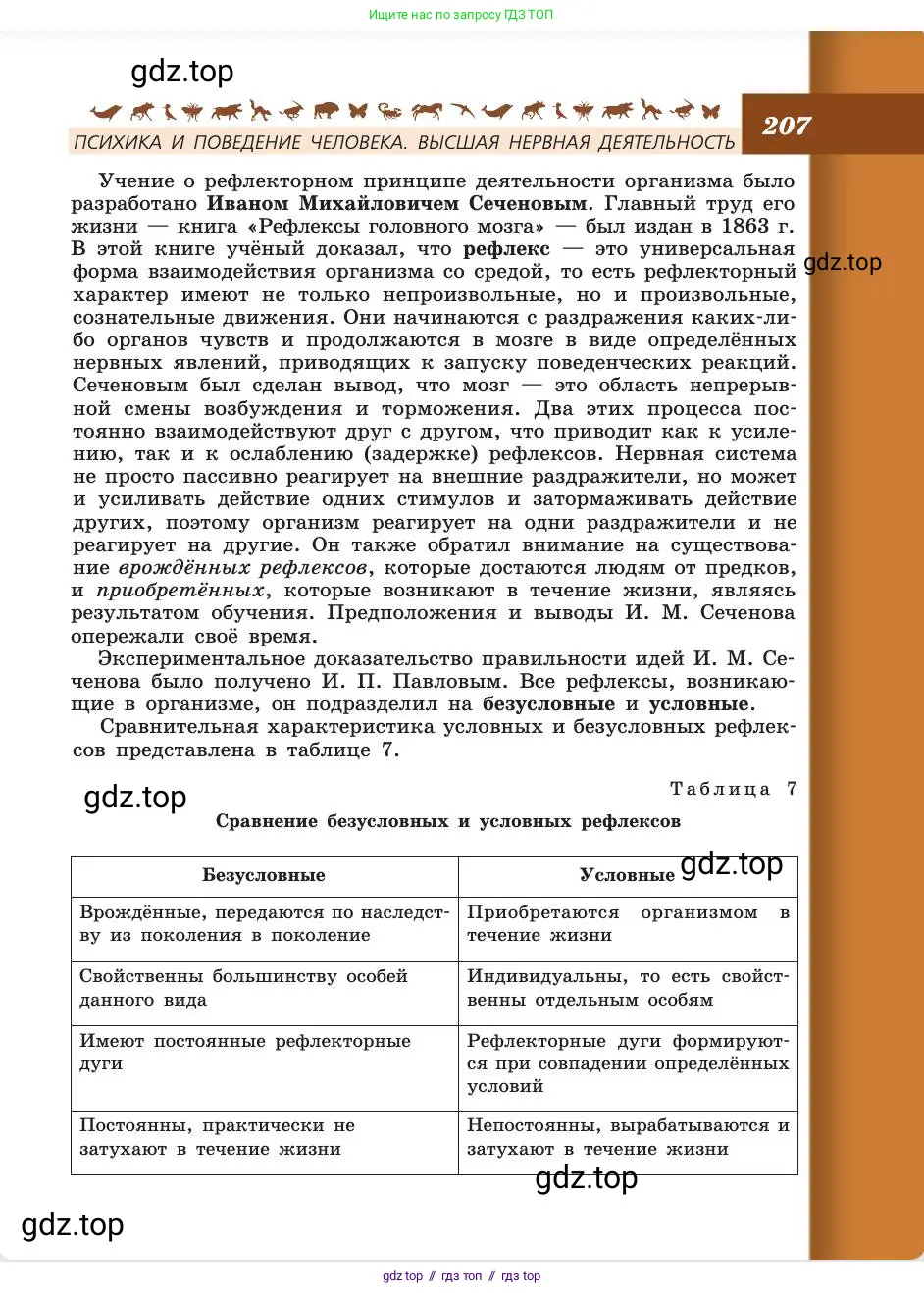 Биология, 8 класс Учебник, авторы: Пасечник Владимир Васильевич, Каменский Андрей Александрович, Швецов Глеб Геннадьевич, издательство Просвещение, Москва, 2019, страница 207
