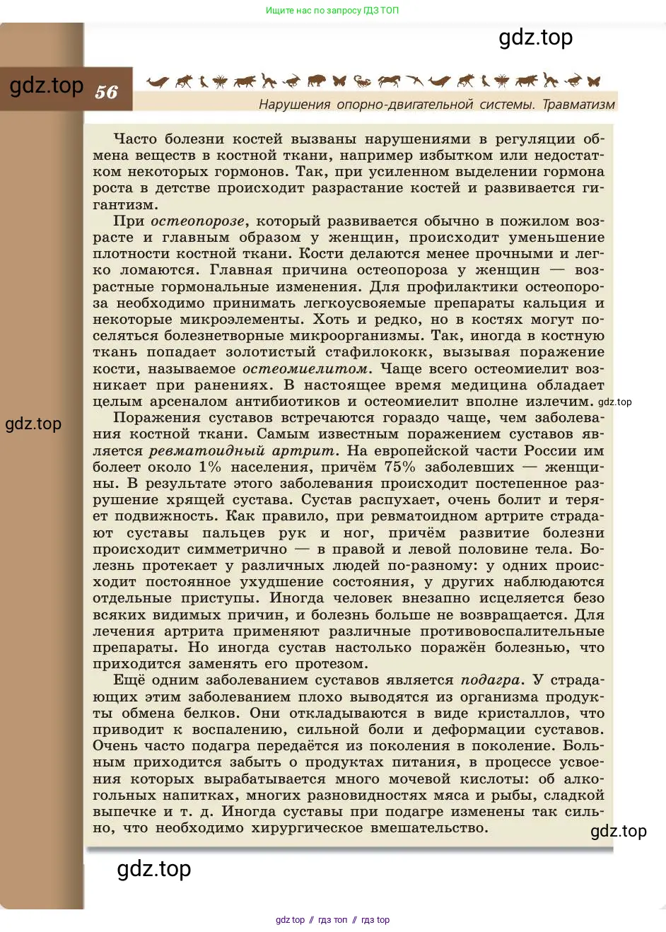 Биология, 8 класс Учебник, авторы: Пасечник Владимир Васильевич, Каменский Андрей Александрович, Швецов Глеб Геннадьевич, издательство Просвещение, Москва, 2019, страница 56