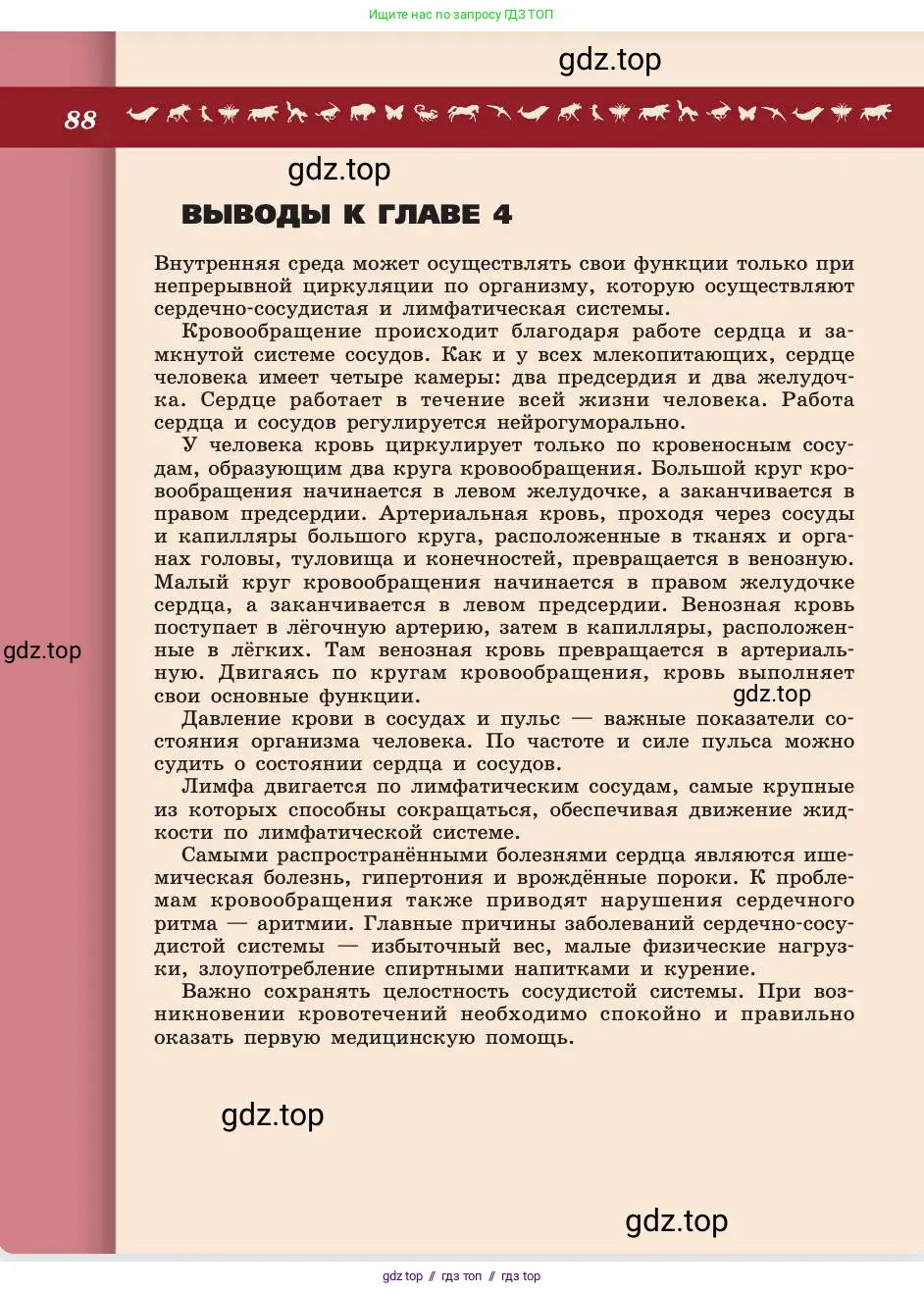Биология, 8 класс Учебник, авторы: Пасечник Владимир Васильевич, Каменский Андрей Александрович, Швецов Глеб Геннадьевич, издательство Просвещение, Москва, 2019, страница 88