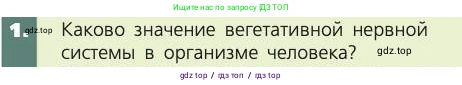 Биология, 8 класс Учебник, авторы: Пасечник Владимир Васильевич, Каменский Андрей Александрович, Швецов Глеб Геннадьевич, издательство Просвещение, Москва, 2019, страница 189, номер 1, Условие