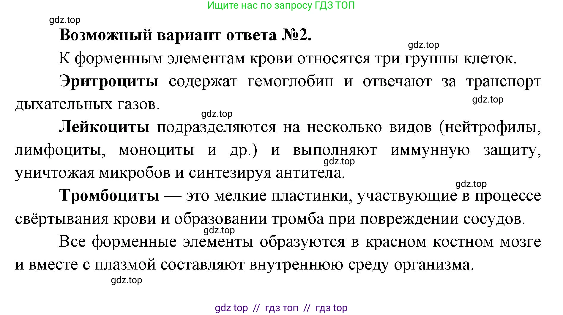 Биология, 8 класс Учебник, авторы: Пасечник Владимир Васильевич, Каменский Андрей Александрович, Швецов Глеб Геннадьевич, издательство Просвещение, Москва, 2019, страница 66, номер 2, Решение (продолжение 2)