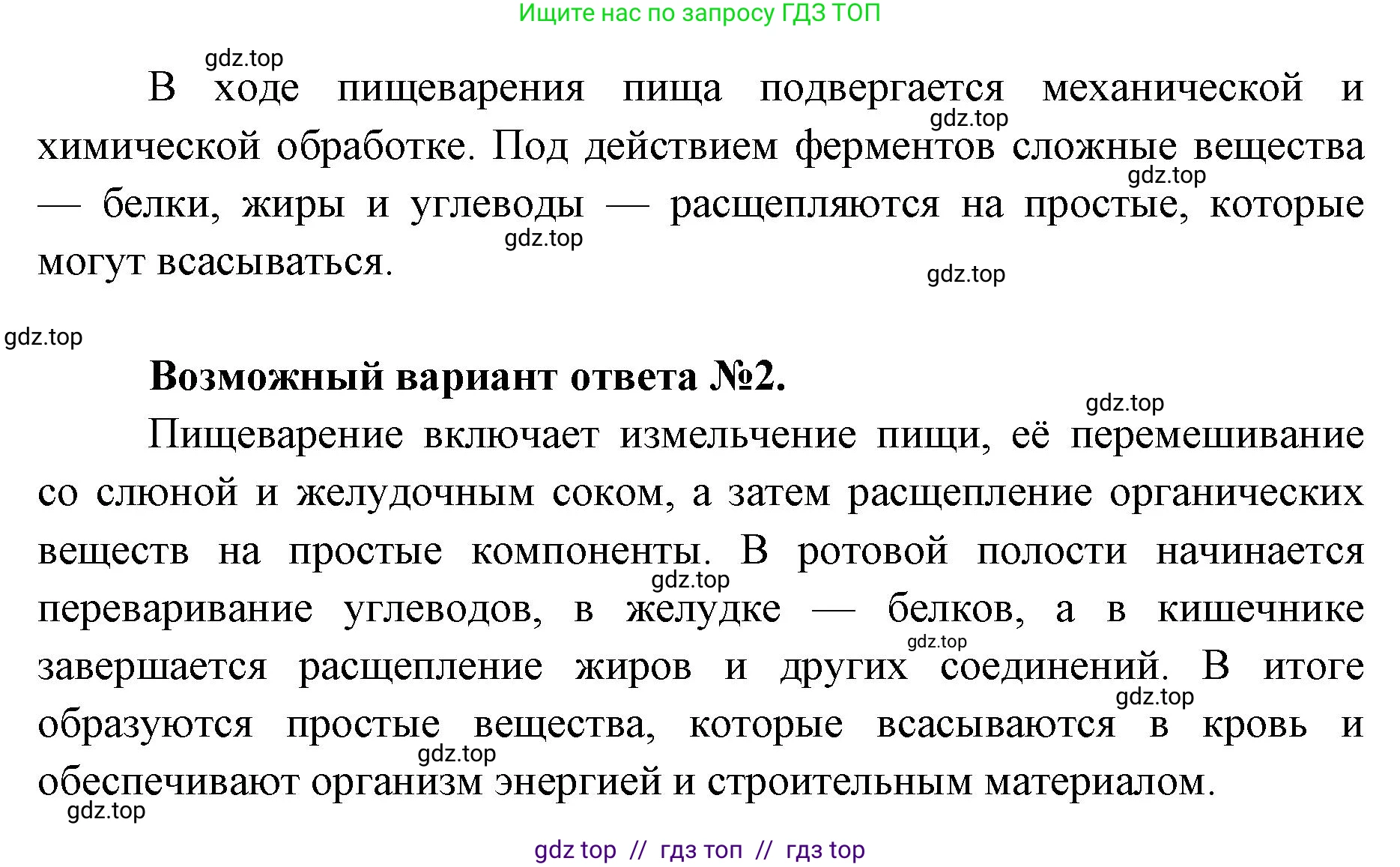 Биология, 8 класс Учебник, авторы: Пасечник Владимир Васильевич, Каменский Андрей Александрович, Швецов Глеб Геннадьевич, издательство Просвещение, Москва, 2019, страница 114, номер 3, Решение (продолжение 2)