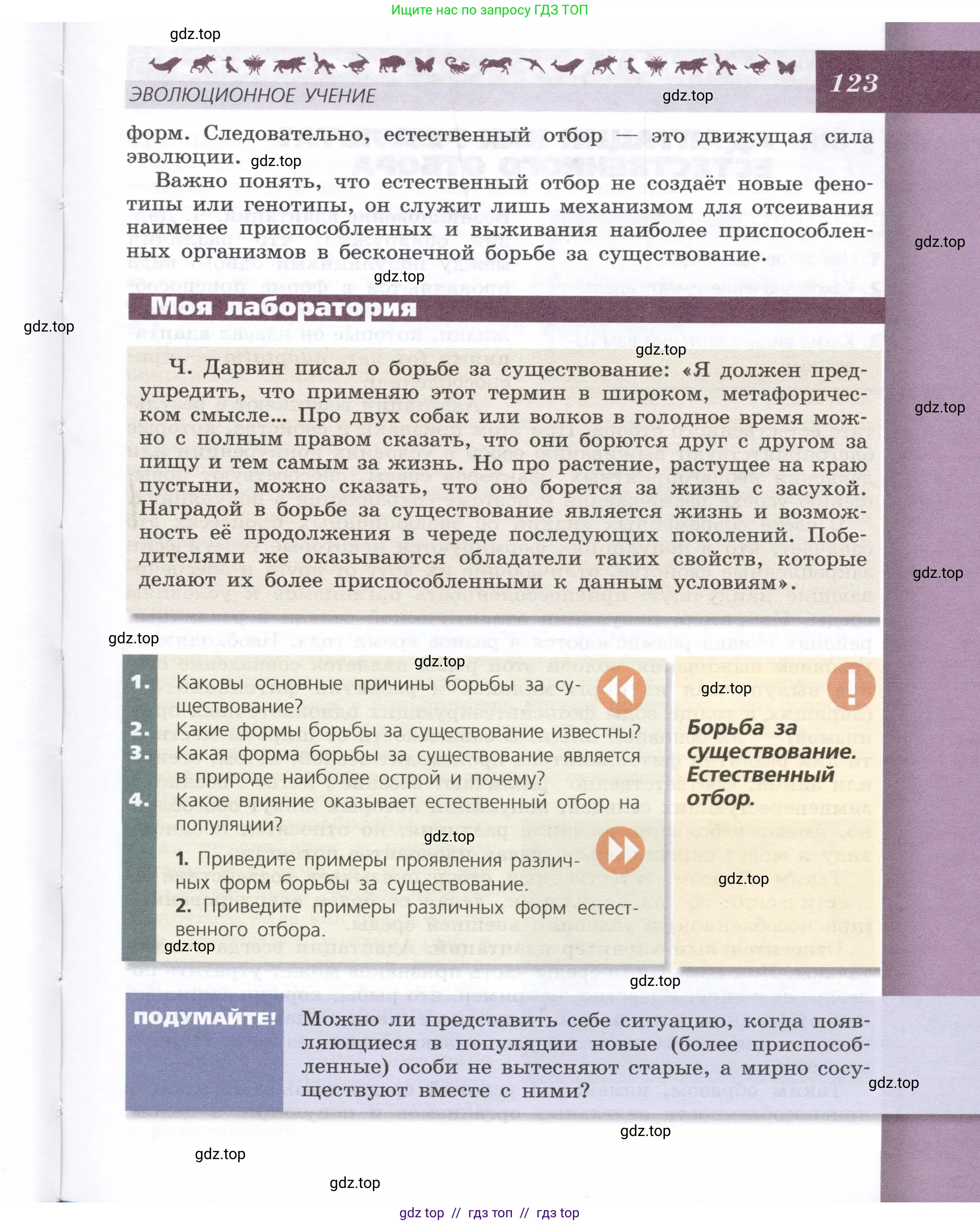 Биология, 9 класс Учебник, автор: Пасечник Владимир Васильевич, издательство Просвещение, Москва, 2019, страница 123