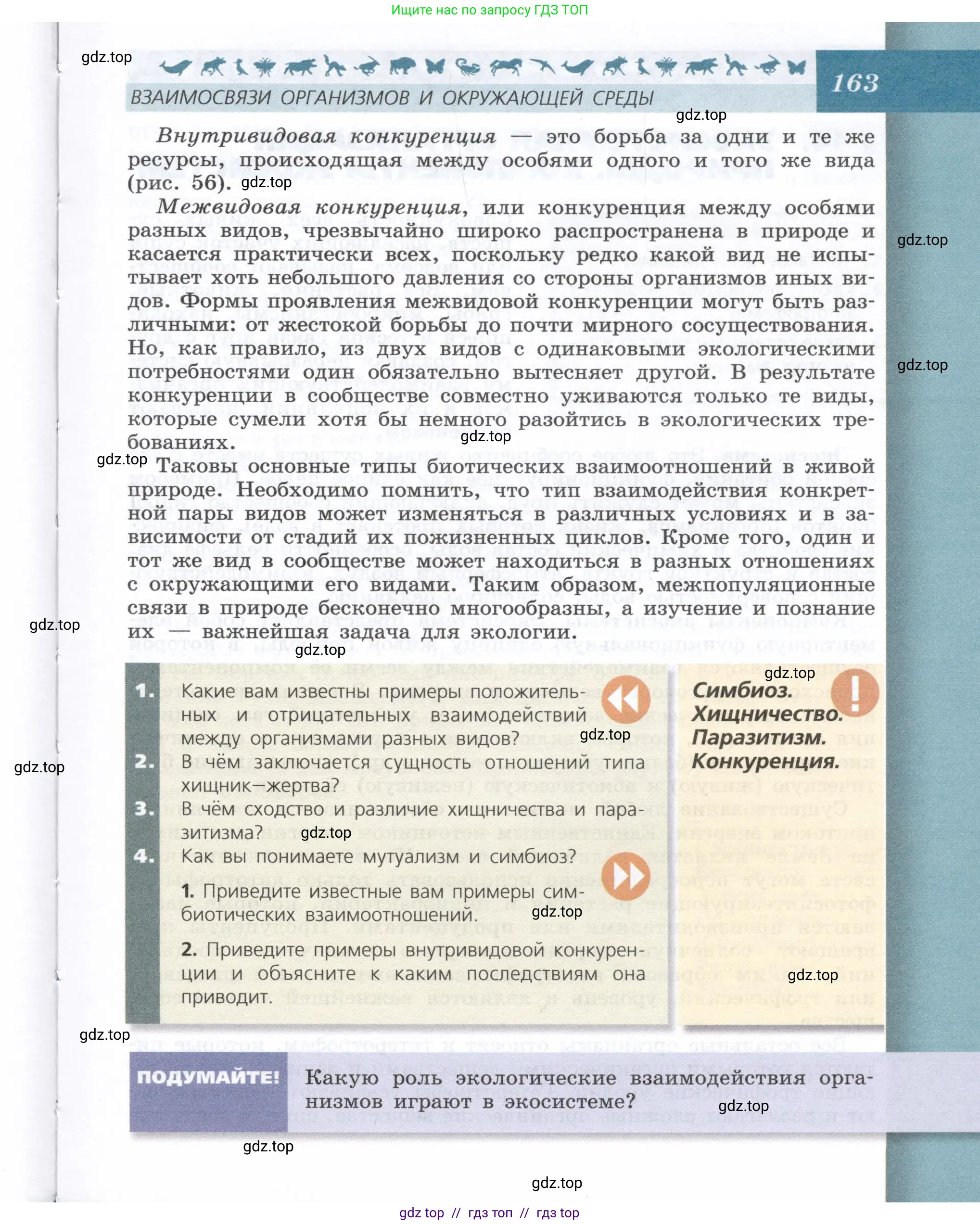 Биология, 9 класс Учебник, автор: Пасечник Владимир Васильевич, издательство Просвещение, Москва, 2019, страница 163