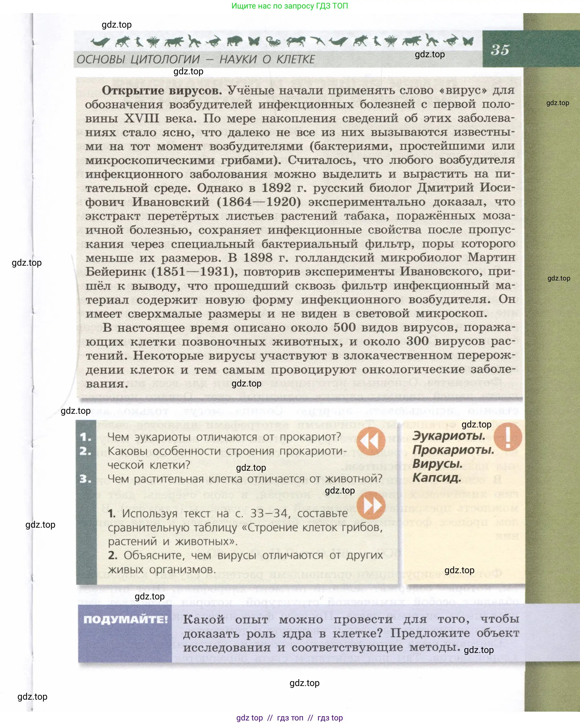 Биология, 9 класс Учебник, автор: Пасечник Владимир Васильевич, издательство Просвещение, Москва, 2019, страница 35