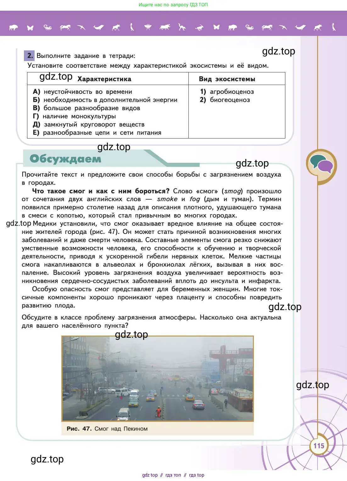 Биология, 11 класс Учебник, авторы: Пасечник Владимир Васильевич, Каменский Андрей Александрович, Рубцов Александр Михайлович, Швецов Глеб Геннадьевич, Абовян Леван Арташесович, Гапонюк Зоя Георгиевна, издательство Просвещение, Москва, 2019, страница 115