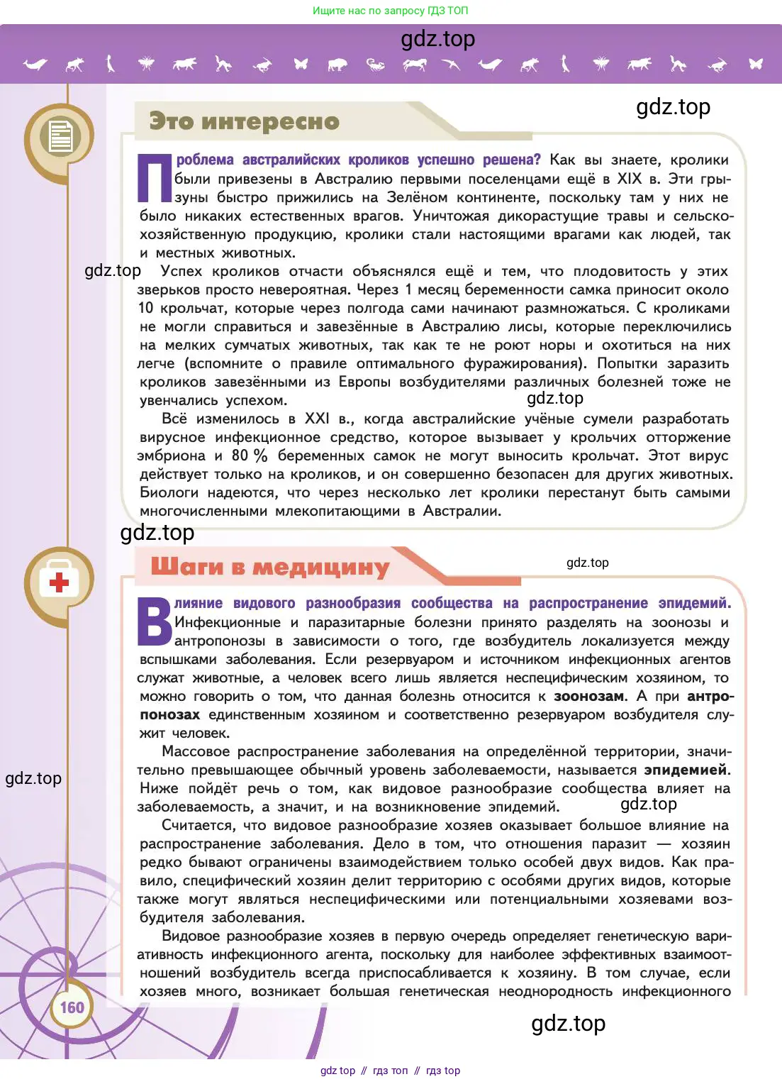 Биология, 11 класс Учебник, авторы: Пасечник Владимир Васильевич, Каменский Андрей Александрович, Рубцов Александр Михайлович, Швецов Глеб Геннадьевич, Абовян Леван Арташесович, Гапонюк Зоя Георгиевна, издательство Просвещение, Москва, 2019, страница 160