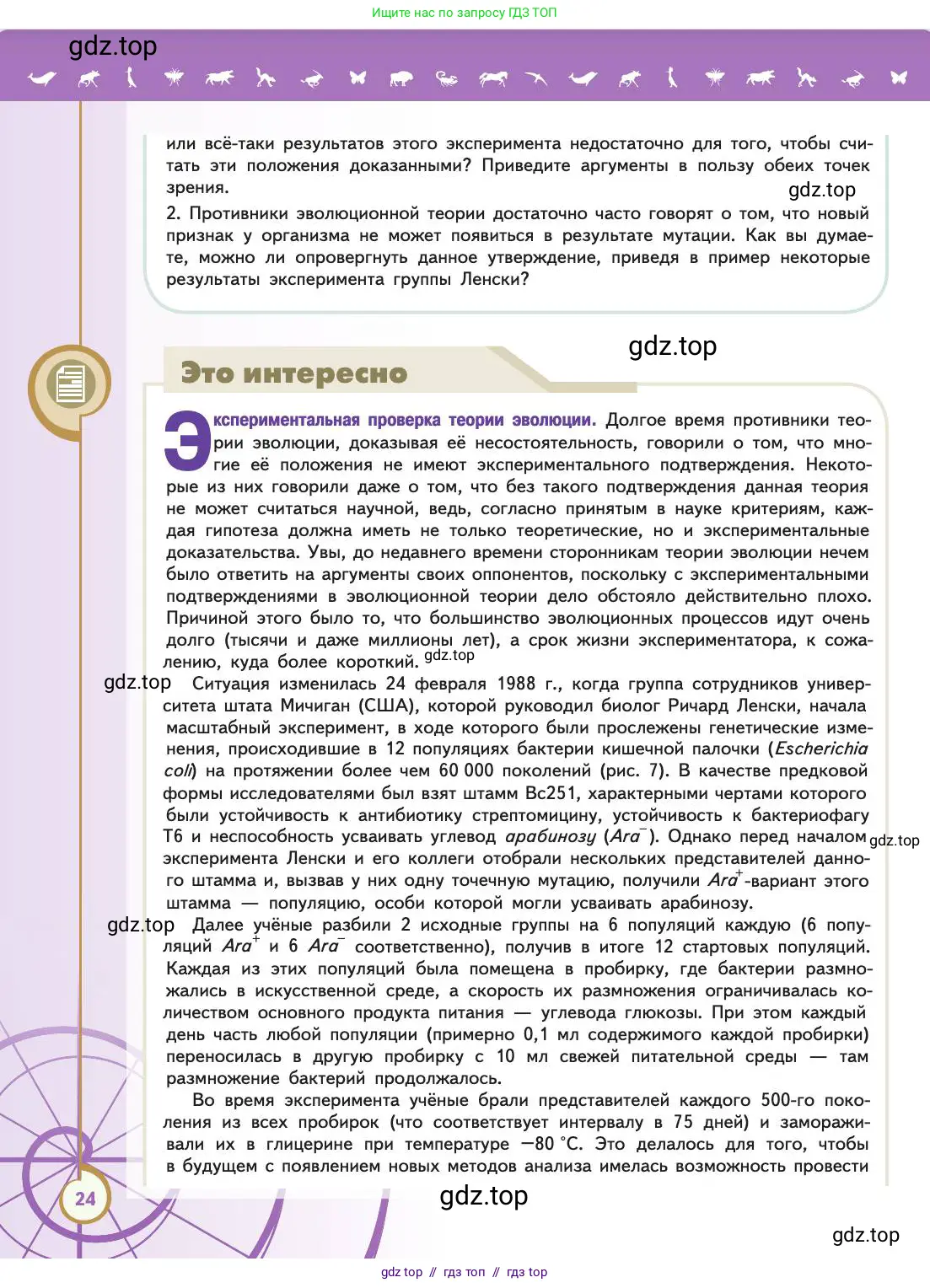Биология, 11 класс Учебник, авторы: Пасечник Владимир Васильевич, Каменский Андрей Александрович, Рубцов Александр Михайлович, Швецов Глеб Геннадьевич, Абовян Леван Арташесович, Гапонюк Зоя Георгиевна, издательство Просвещение, Москва, 2019, страница 24