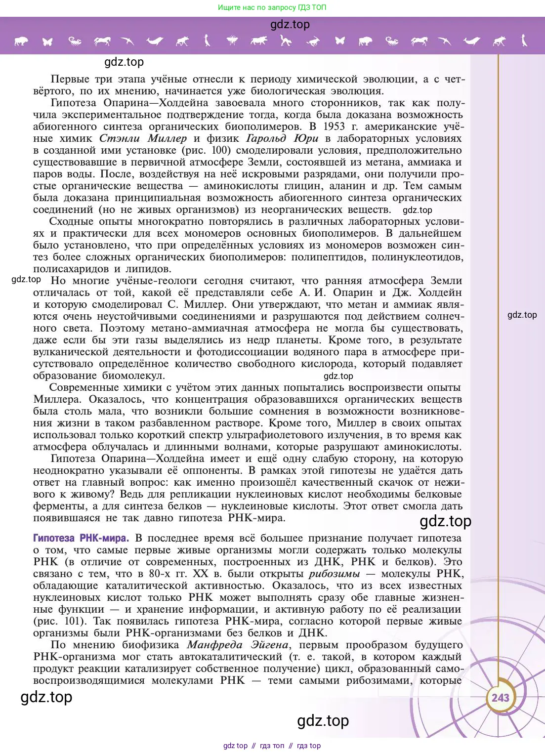 Биология, 11 класс Учебник, авторы: Пасечник Владимир Васильевич, Каменский Андрей Александрович, Рубцов Александр Михайлович, Швецов Глеб Геннадьевич, Абовян Леван Арташесович, Гапонюк Зоя Георгиевна, издательство Просвещение, Москва, 2019, страница 243