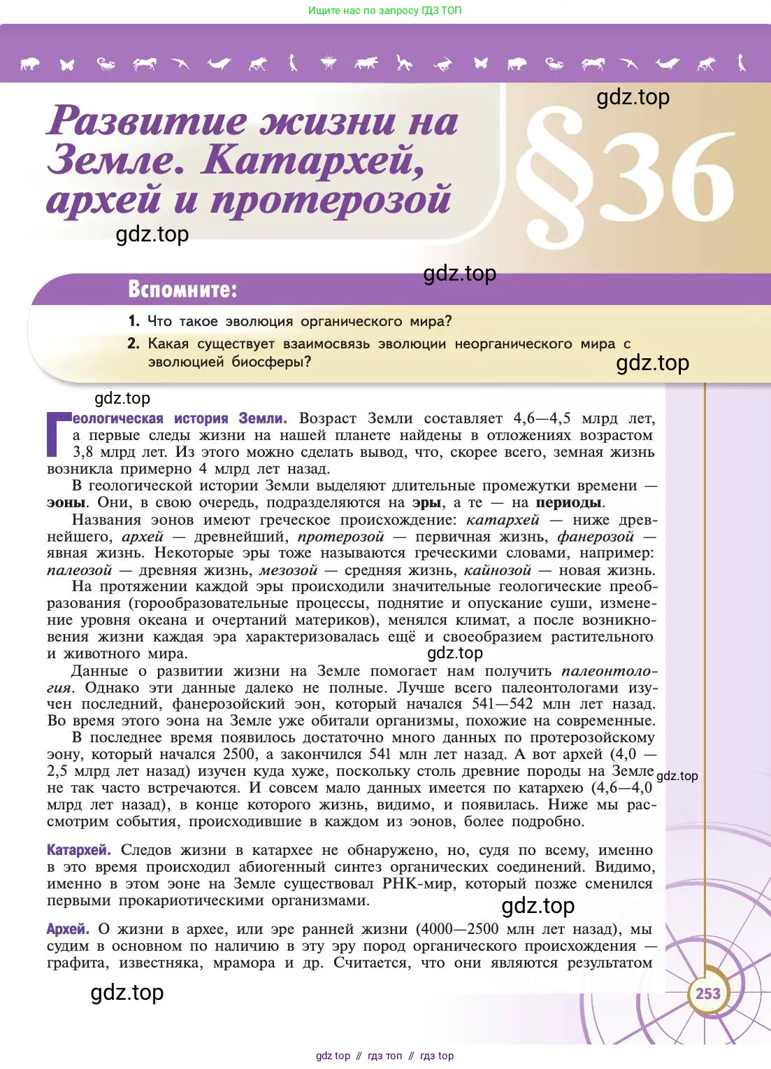 Биология, 11 класс Учебник, авторы: Пасечник Владимир Васильевич, Каменский Андрей Александрович, Рубцов Александр Михайлович, Швецов Глеб Геннадьевич, Абовян Леван Арташесович, Гапонюк Зоя Георгиевна, издательство Просвещение, Москва, 2019, страница 253