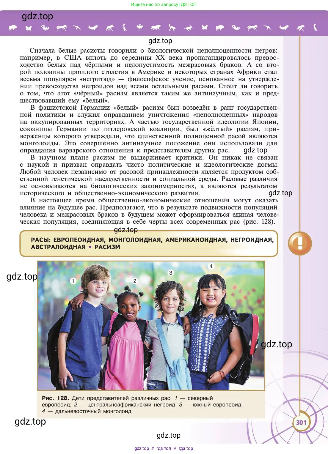 Биология, 11 класс Учебник, авторы: Пасечник Владимир Васильевич, Каменский Андрей Александрович, Рубцов Александр Михайлович, Швецов Глеб Геннадьевич, Абовян Леван Арташесович, Гапонюк Зоя Георгиевна, издательство Просвещение, Москва, 2019, страница 301