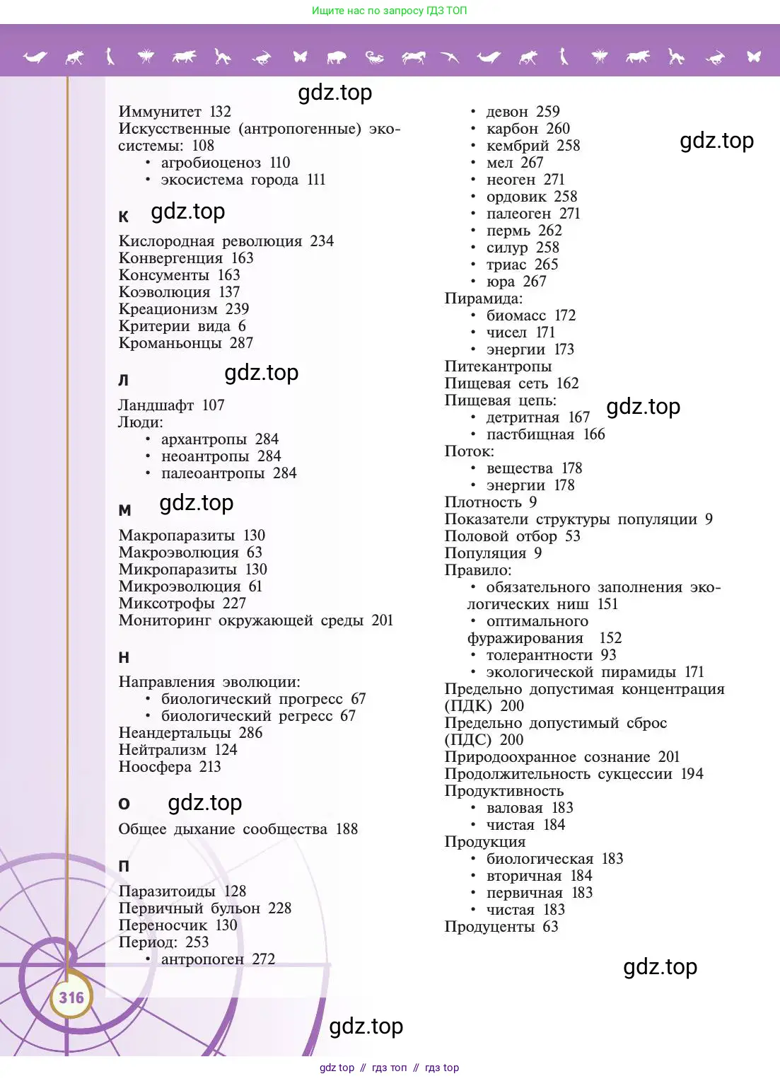 Биология, 11 класс Учебник, авторы: Пасечник Владимир Васильевич, Каменский Андрей Александрович, Рубцов Александр Михайлович, Швецов Глеб Геннадьевич, Абовян Леван Арташесович, Гапонюк Зоя Георгиевна, издательство Просвещение, Москва, 2019, страница 316