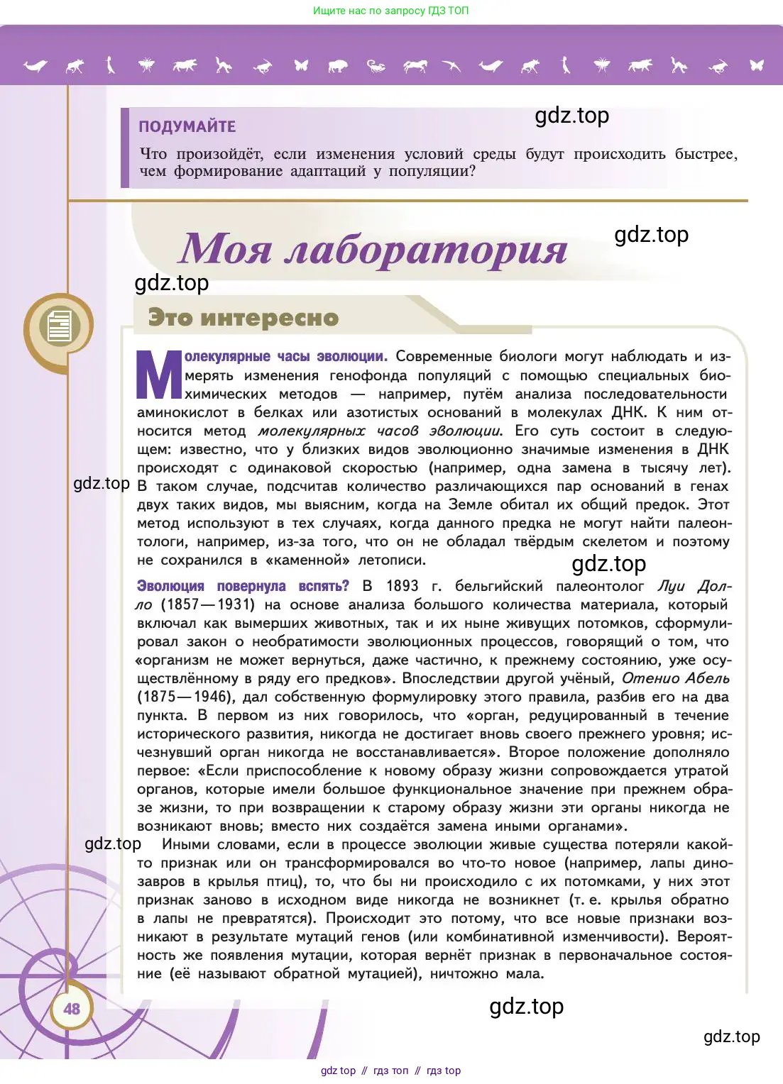 Биология, 11 класс Учебник, авторы: Пасечник Владимир Васильевич, Каменский Андрей Александрович, Рубцов Александр Михайлович, Швецов Глеб Геннадьевич, Абовян Леван Арташесович, Гапонюк Зоя Георгиевна, издательство Просвещение, Москва, 2019, страница 48