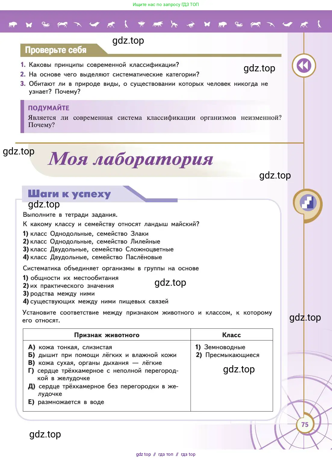 Биология, 11 класс Учебник, авторы: Пасечник Владимир Васильевич, Каменский Андрей Александрович, Рубцов Александр Михайлович, Швецов Глеб Геннадьевич, Абовян Леван Арташесович, Гапонюк Зоя Георгиевна, издательство Просвещение, Москва, 2019, страница 75