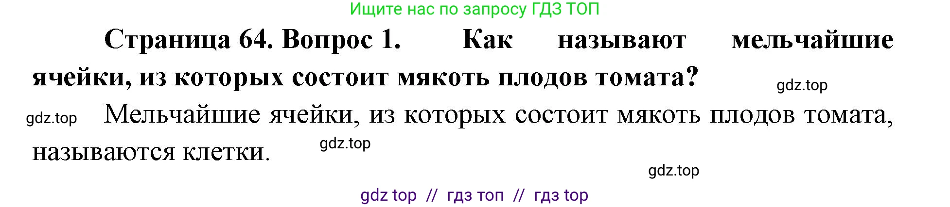 Биология, 5 класс Учебник, авторы: Пасечник Владимир Васильевич, Суматохин Сергей Витальевич, Гапонюк Зоя Георгиевна, Швецов Глеб Геннадьевич, издательство Просвещение, Москва, 2023, белого цвета, страница 64, номер 1, Решение 2