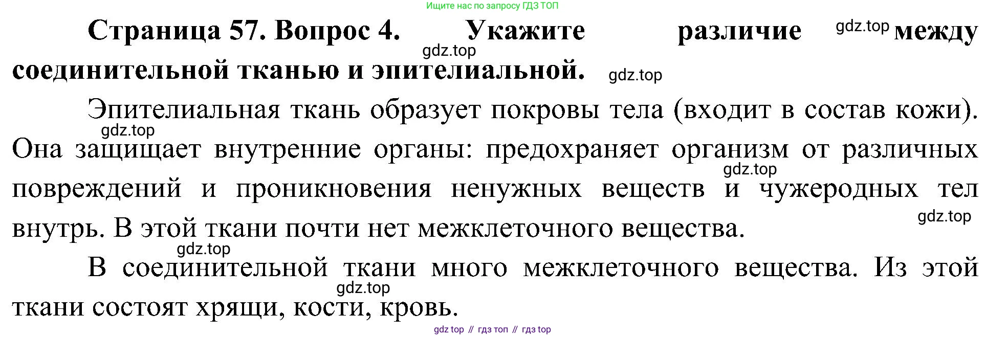 ГДЗ Биология, 5 класс Учебник, авторы: Пономарева Ирма Николаевна, Николаев Игорь Владиславович, Корнилова Ольга Анатольевна, издательство Просвещение, Москва, 2023, зелёного цвета, страница 57, номер 4, Решение