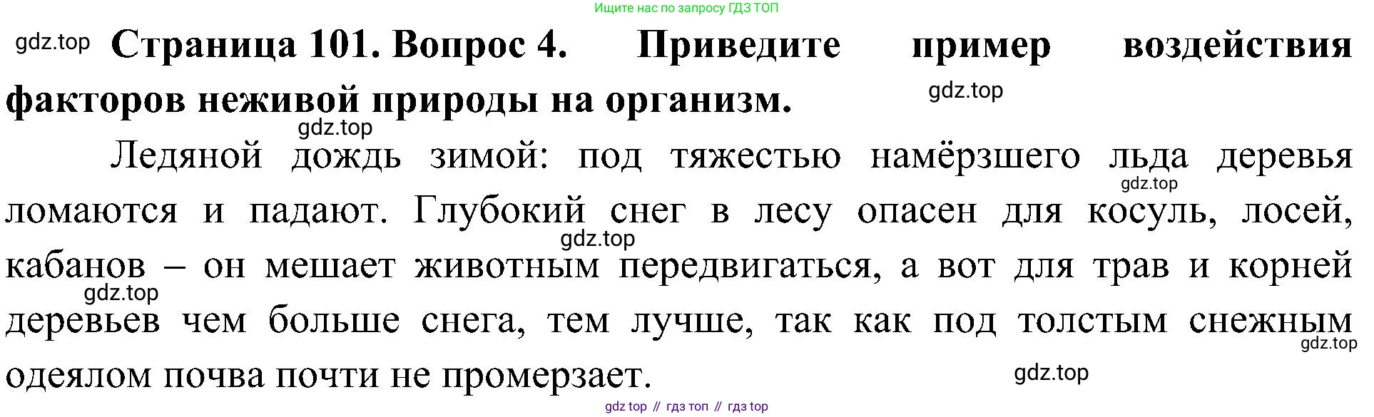 ГДЗ Биология, 5 класс Учебник, авторы: Пономарева Ирма Николаевна, Николаев Игорь Владиславович, Корнилова Ольга Анатольевна, издательство Просвещение, Москва, 2023, зелёного цвета, страница 101, номер 4, Решение