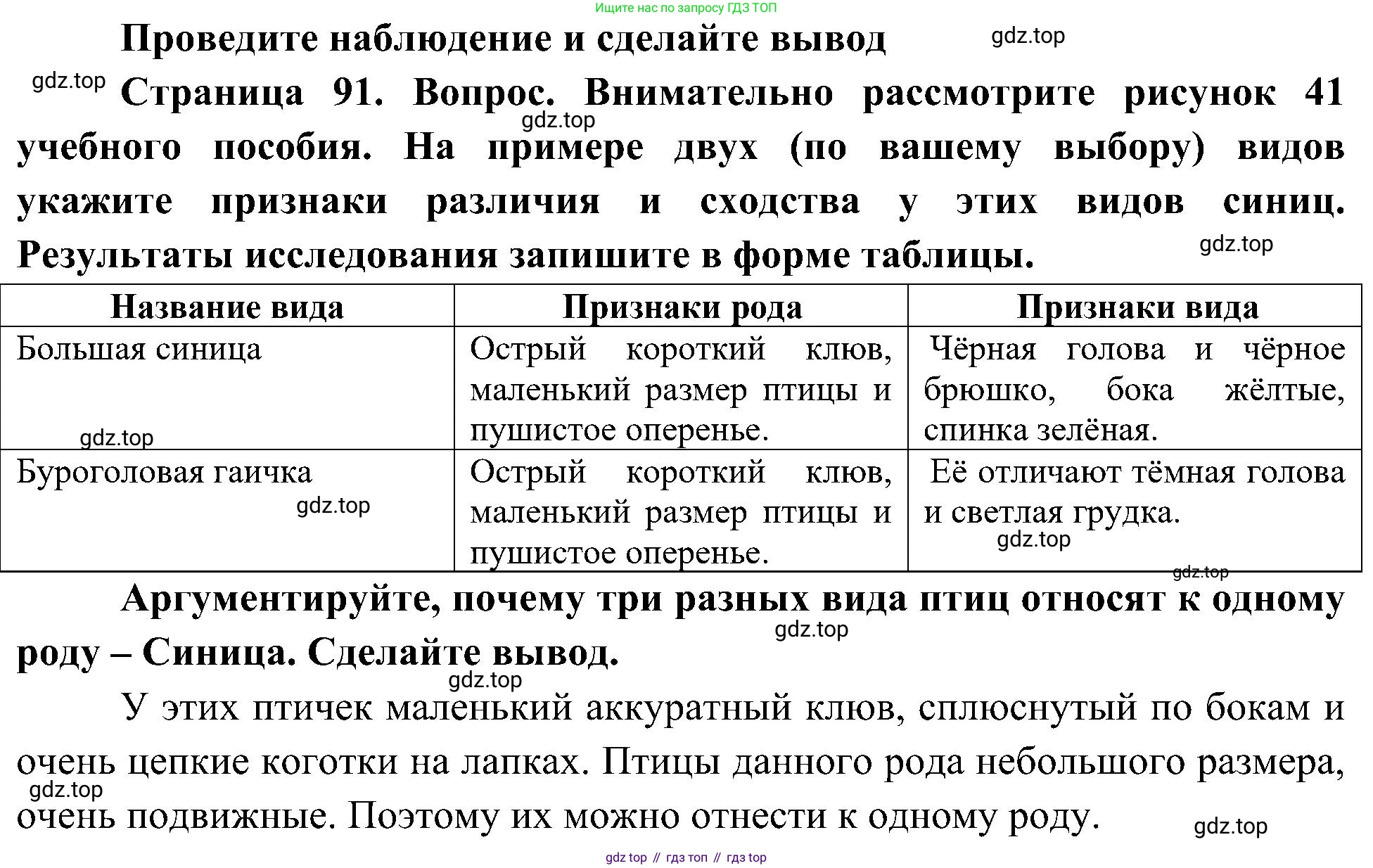 ГДЗ Биология, 5 класс Учебник, авторы: Пономарева Ирма Николаевна, Николаев Игорь Владиславович, Корнилова Ольга Анатольевна, издательство Просвещение, Москва, 2023, зелёного цвета, страница 91, Решение