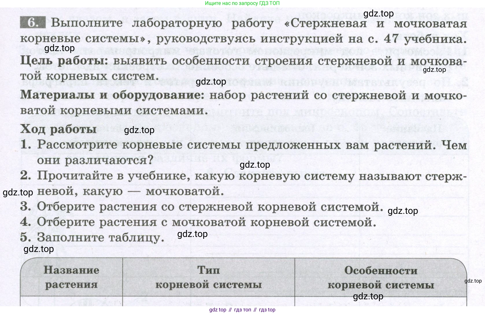 Биология, 6 класс рабочая тетрадь, авторы: Пасечник Владимир Васильевич, Суматохин Сергей Витальевич, Швецов Глеб Геннадьевич, Гапонюк Зоя Георгиевна, Косарькова Марина Викторовна, издательство Просвещение, Москва, 2023, белого цвета, страница 37, номер 6, Условие