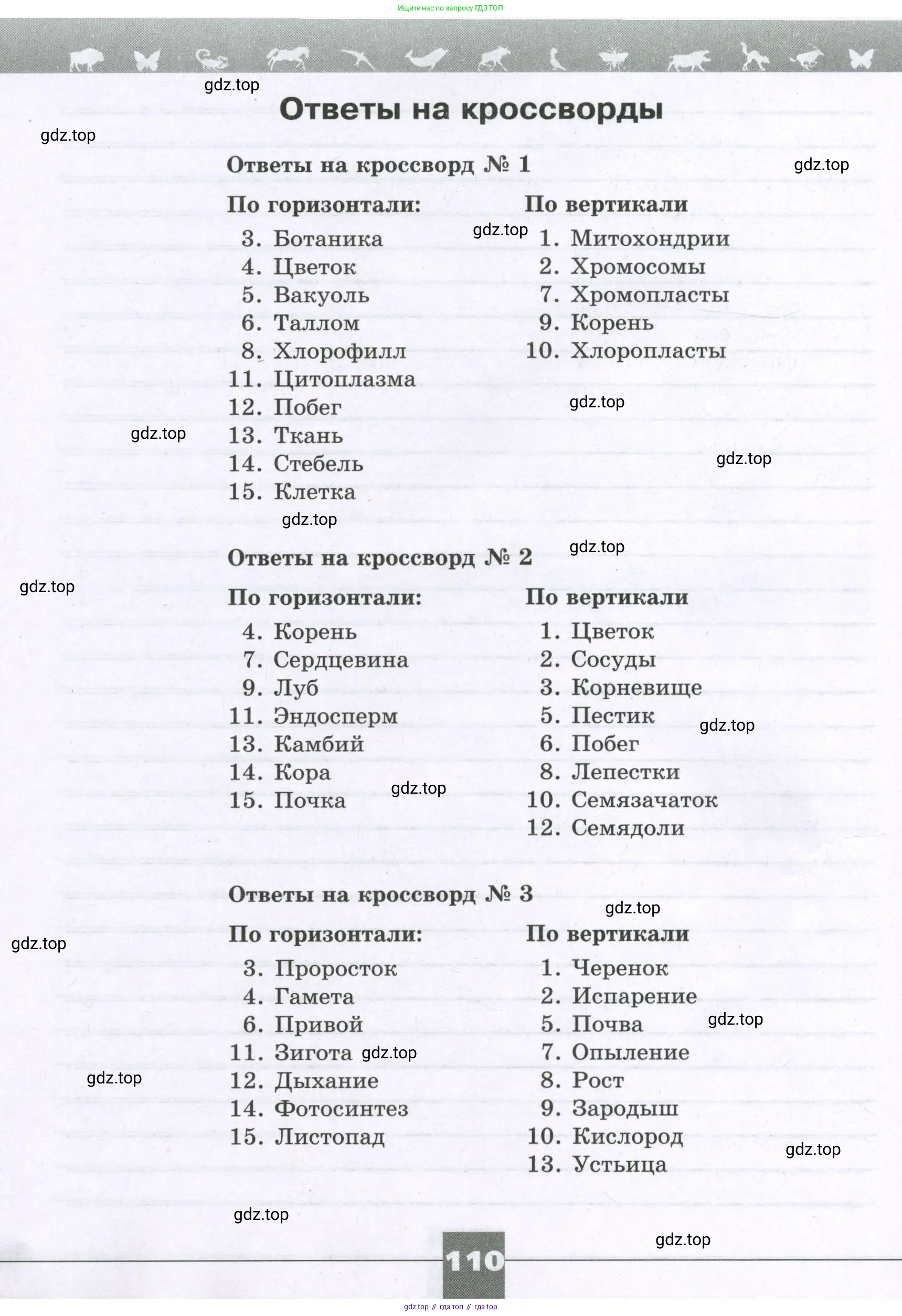 Биология, 6 класс рабочая тетрадь, авторы: Пасечник Владимир Васильевич, Суматохин Сергей Витальевич, Швецов Глеб Геннадьевич, Гапонюк Зоя Георгиевна, Косарькова Марина Викторовна, издательство Просвещение, Москва, 2023, белого цвета, страница 110