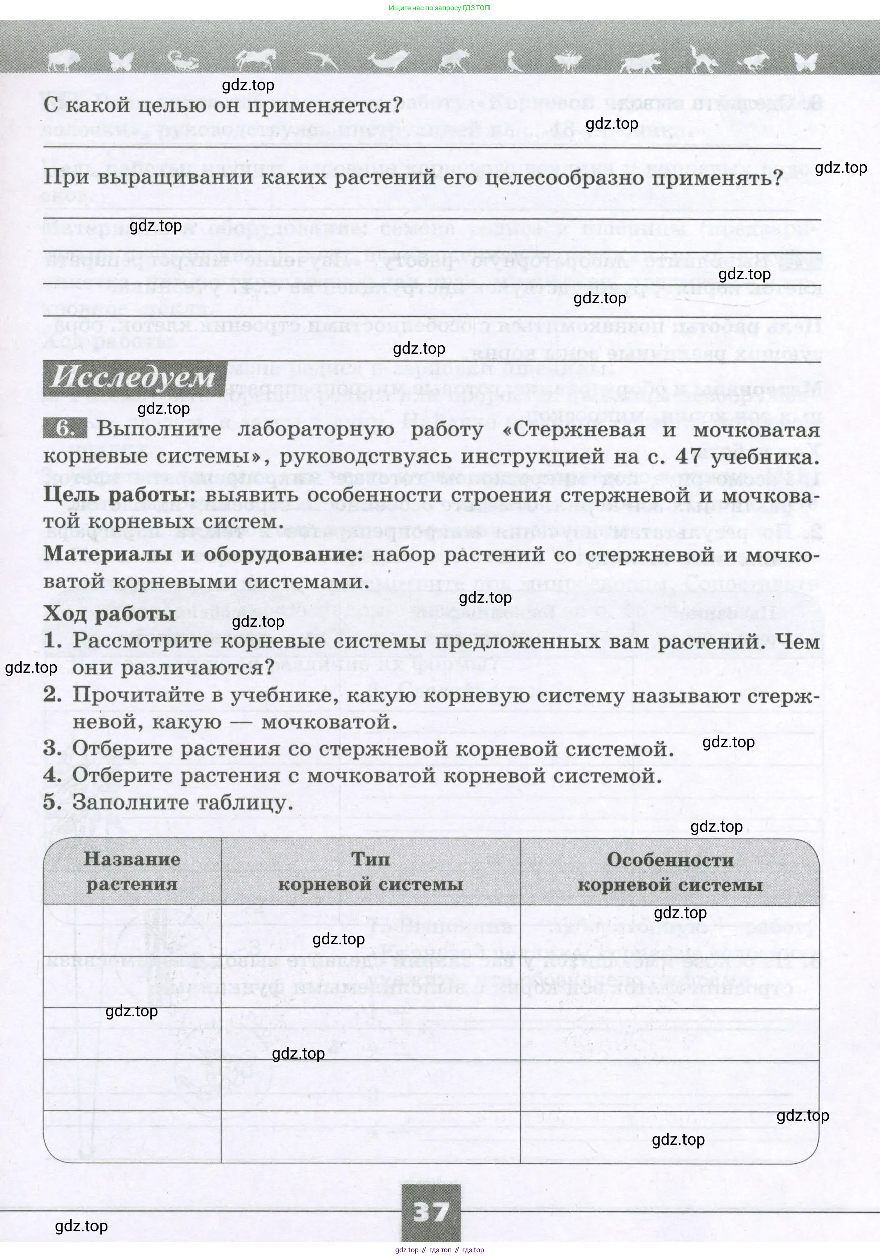 Биология, 6 класс рабочая тетрадь, авторы: Пасечник Владимир Васильевич, Суматохин Сергей Витальевич, Швецов Глеб Геннадьевич, Гапонюк Зоя Георгиевна, Косарькова Марина Викторовна, издательство Просвещение, Москва, 2023, белого цвета, страница 37