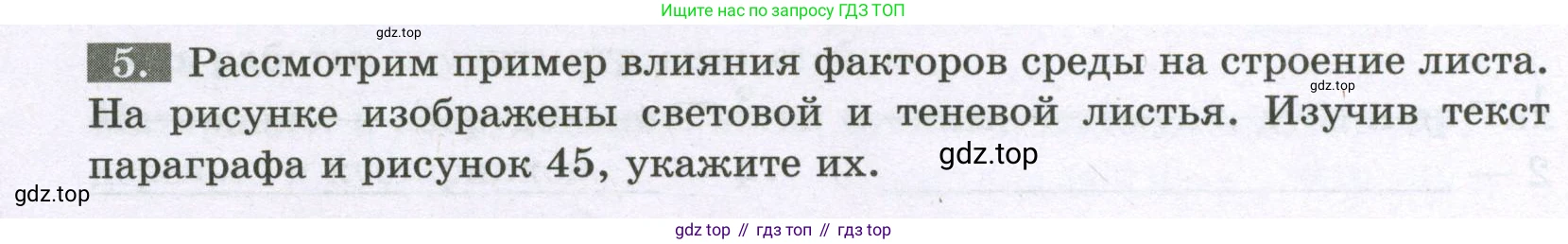 ГДЗ Биология, 6 класс рабочая тетрадь, авторы: Пасечник Владимир Васильевич, Суматохин Сергей Витальевич, Швецов Глеб Геннадьевич, Гапонюк Зоя Георгиевна, Косарькова Марина Викторовна, издательство Просвещение, Москва, 2023, белого цвета, страница 52, номер 5, Условие