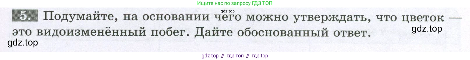 ГДЗ Биология, 6 класс рабочая тетрадь, авторы: Пасечник Владимир Васильевич, Суматохин Сергей Витальевич, Швецов Глеб Геннадьевич, Гапонюк Зоя Георгиевна, Косарькова Марина Викторовна, издательство Просвещение, Москва, 2023, белого цвета, страница 63, номер 5, Условие
