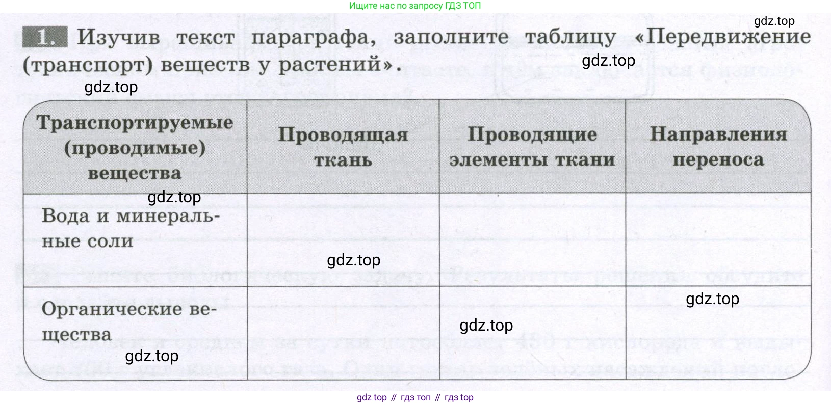 ГДЗ Биология, 6 класс рабочая тетрадь, авторы: Пасечник Владимир Васильевич, Суматохин Сергей Витальевич, Швецов Глеб Геннадьевич, Гапонюк Зоя Георгиевна, Косарькова Марина Викторовна, издательство Просвещение, Москва, 2023, белого цвета, страница 86, номер 1, Условие